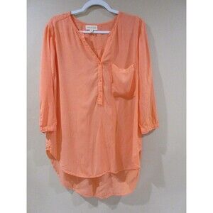 Cloth & Stone Anthropolgie Blouse Women Lg Coral Rayon C-1256-669-302